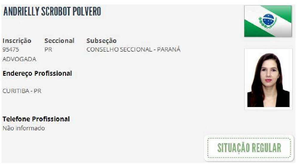 Registro OAB Andrielly