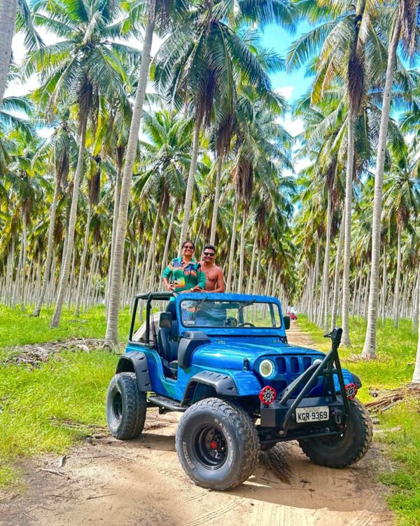 carro na trilha dos coqueirais litoral norte